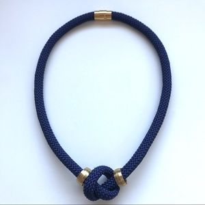 Navy blue rope necklace - Multiple ways to wear
